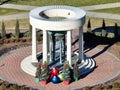 Bayless Plaza and Kendall Bell on the University of Tulsa Campus decorated for Christmas.