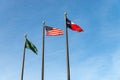 Baylor University Flags with American Flag and Texas State Flag Royalty Free Stock Photo