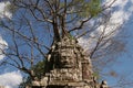 Bayon face cravings in Angkor Wat complex Royalty Free Stock Photo