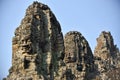 Bayon Temple with ancient giant stone faces of king, Angkor Wat, Siem Reap, Cambodia Royalty Free Stock Photo
