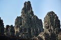 Bayon Temple with ancient giant stone faces of king, Angkor Wat, Siem Reap, Cambodia Royalty Free Stock Photo