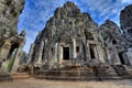 Bayon temple - angkor wat - cambodia (hdr) Royalty Free Stock Photo