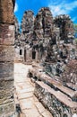 Bayon temple in Angkor Wat, Siem Reap. Royalty Free Stock Photo