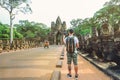 Bayon Temple Entrance Angkor Thom gate . Siem Reap, Cambodia Royalty Free Stock Photo