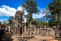 Bayon Temple with giant stone faces, Angkor Wat, Siem Reap. Royalty Free Stock Photo