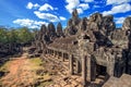 Bayon Temple with giant stone faces, Angkor Wat, Siem Reap. Royalty Free Stock Photo