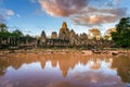 Bayon Temple with giant stone faces, Angkor Wat, Siem Reap, Cambodia Royalty Free Stock Photo