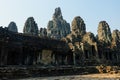 Bayon Temple with many giant stone faces of king, Angkor Wat, Siem Reap, Cambodia Royalty Free Stock Photo