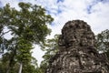 Bayon temple smiling buddha face Angkor Wat Siem Reap Cambodia South East Asia Royalty Free Stock Photo