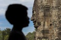 Bayon temple smiling buddha face Angkor Wat Siem Reap Cambodia South East Asia Royalty Free Stock Photo