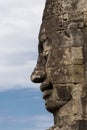 Bayon temple smiling buddha face Angkor Wat Siem Reap Cambodia South East Asia Royalty Free Stock Photo