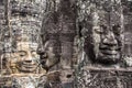 Bayon temple smiling buddha face Angkor Wat Siem Reap Cambodia South East Asia Royalty Free Stock Photo