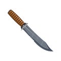 Bayonet knife or bowle dirk, vector icon