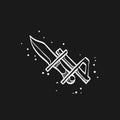 Sketch icon in black - Bayonet knife