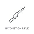 Bayonet On Rifle linear icon. Modern outline Bayonet On Rifle lo