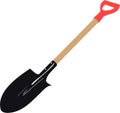 Bayonet shovel with handle. Illustration