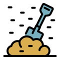 Bayonet shovel icon color outline vector