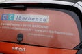 Bayonne , Aquitaine / France - 08 04 2020 : CIC Iberbanco bank sign and logo on rear car windows of french spanish bank Royalty Free Stock Photo