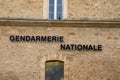 Gendarmerie nationale french police military text on facade office building
