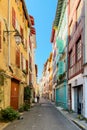 Bayonne, France - April 18, 2023: Old buildings in Bayonne town, Aquitaine, France.