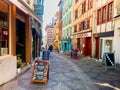 Bayonne, France - April 18, 2023: Old buildings in Bayonne town, Aquitaine, France.