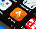 Strava app icon on Apple iPhone screen