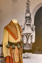 Bayonne, France - Traditional textiles and costumes artifacts on display at the Basque Museum / Musee Basque et de l