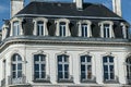 Bayonne, France 19.06.2020 Window and balcony. Old French building, architectural masterpiece. History art. Royalty Free Stock Photo