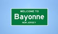 Bayonne, New Jersey city limit sign. Town sign from the USA.