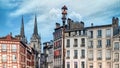 Bayonne in the pays Basque, typical facades Royalty Free Stock Photo