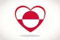 Greenland Flag in Heart Shape. Royalty Free Stock Photo