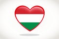 Hungary Flag in Heart Shape. Heart 3d Flag of Hungary, Hungary flag template design. Royalty Free Stock Photo