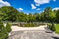 Bayreuth, Germany - May 18, 2023: Fountain at the New Palace of historical Hermitage at Bayreuth, Bavaria, Germany