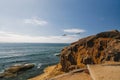 Cliffs and Ocean, Bayside trail along the shore. Royalty Free Stock Photo