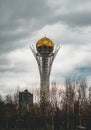 The Bayterek Tower, a landmark observation tower designed by architect Norman Foster in Astana, the capital of