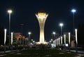 Bayterek Tower at night. Astana, the capital of Kazakhstan Royalty Free Stock Photo