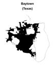 Baytown outline map Royalty Free Stock Photo