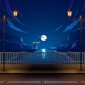 Bayview bridge at night background illustration Royalty Free Stock Photo