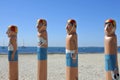 Baywalk Bollards sculptures in Geelong Melbourne Victoria Australia Royalty Free Stock Photo