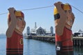 Baywalk Bollards sculptures in Geelong Melbourne Victoria Australia Royalty Free Stock Photo