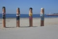 Baywalk Bollards sculptures in Geelong Melbourne Victoria Australia Royalty Free Stock Photo