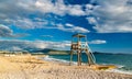 Baywatch chair on a beach in Saranda, Albania