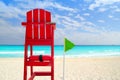 Baywatch red seat tropical caribbean Royalty Free Stock Photo