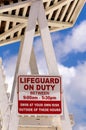 Lifeguard chair at a beautiful beach during summer day. Montego Bay, Jamaica