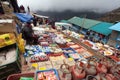 Bazaar in Namche Bazar village Royalty Free Stock Photo