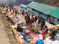 Bazaar in Namche Bazar village Royalty Free Stock Photo