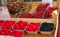 Bazaar Street in Brussels with exotic fruits