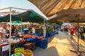 Bazaar in the Turkish city near Alanya, people buy groceries, vegetables, fruits