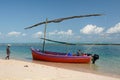 A dhow moored in Magaruque island. Bazaruto archipelago. Inhambane province. Mozambique