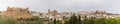 Amazing ultra panoramic view at the BaÃÂ±os de la Encina village, medieval Castle and San Mateo church